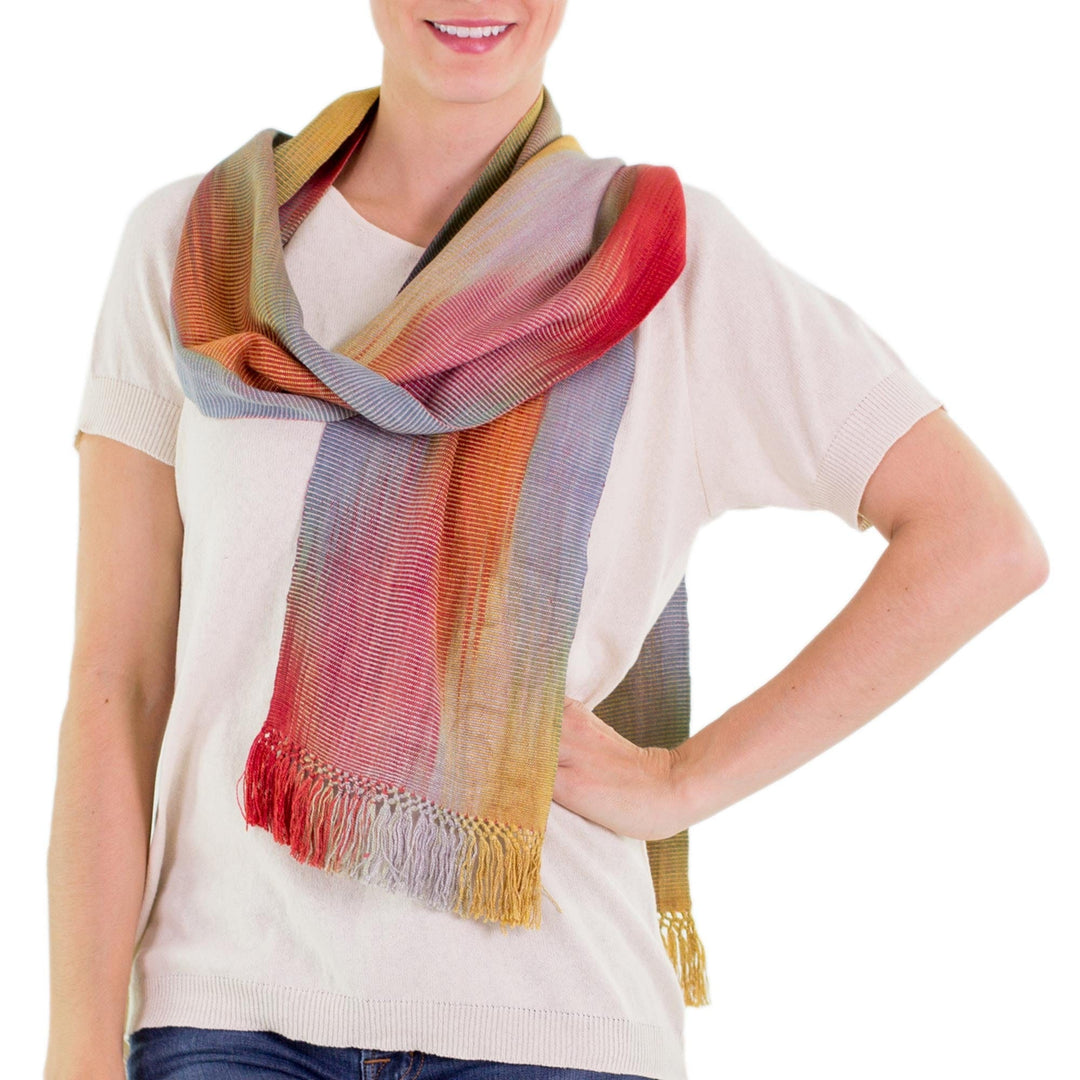 Rayon Scarf Woven by Hand - Solola Afternoon