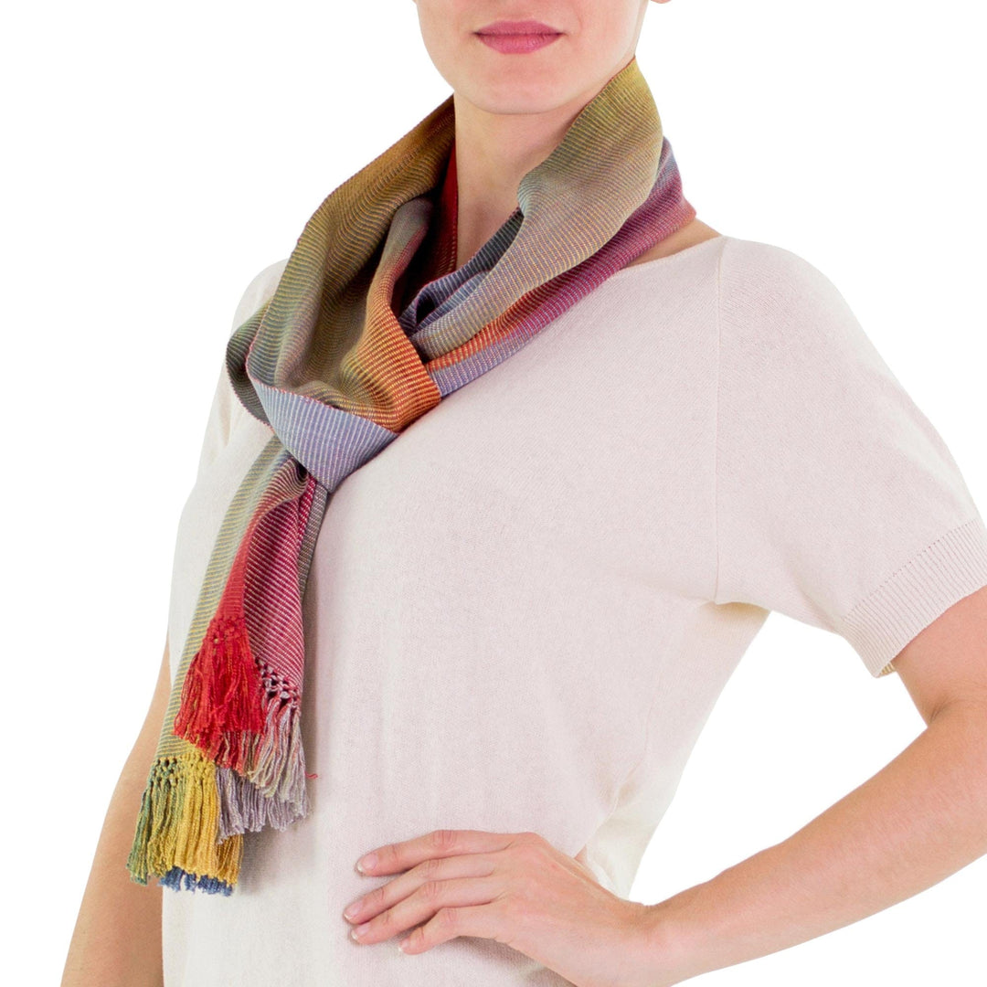 Rayon Scarf Woven by Hand - Solola Afternoon