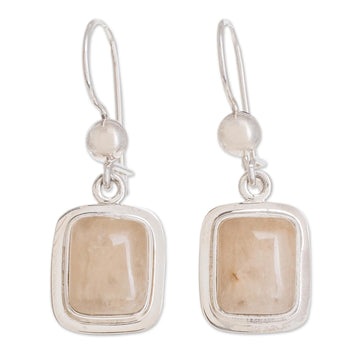 Artisan Crafted Orange Quartz and Silver Earrings - Maya Sunbeam