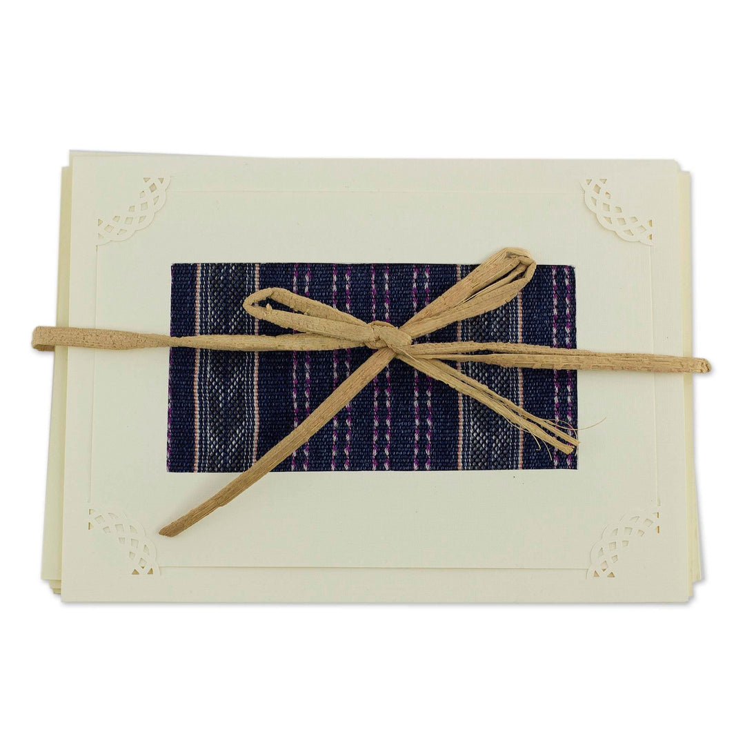 Collectible Greeting Cards from Guatemala (Set of 4) - Blue Maya Romance