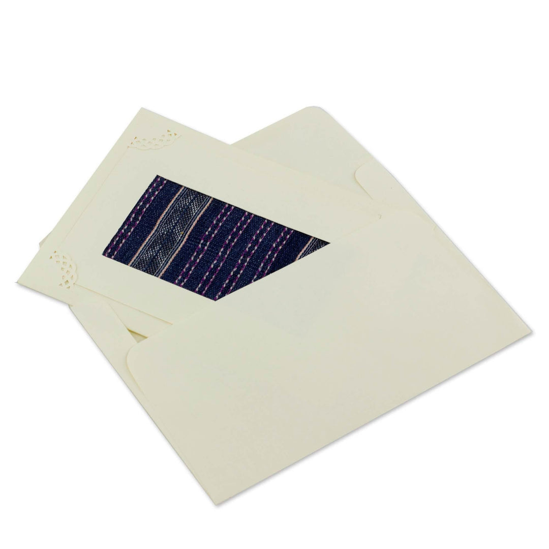 Collectible Greeting Cards from Guatemala (Set of 4) - Blue Maya Romance