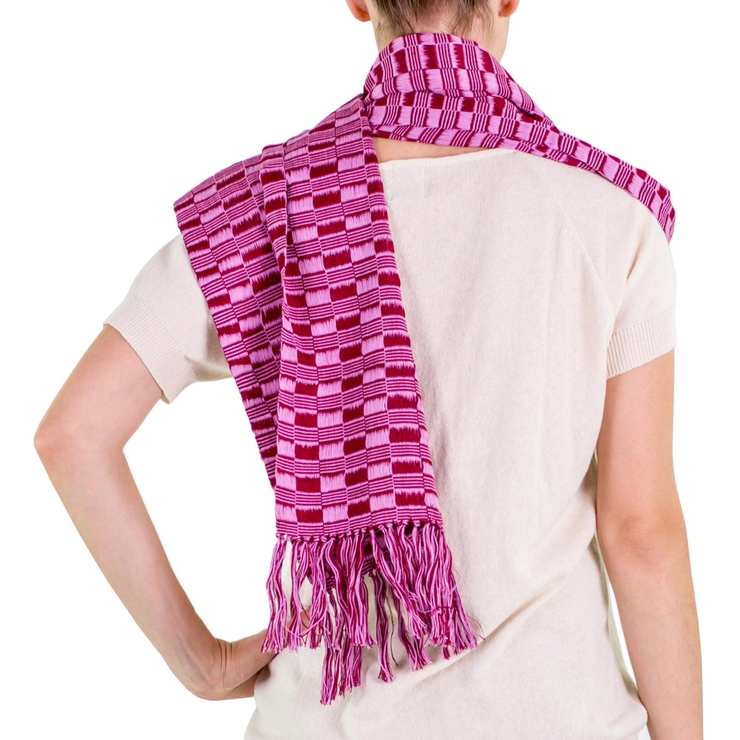 Cotton Scarf - Exotic in Purple Maroon