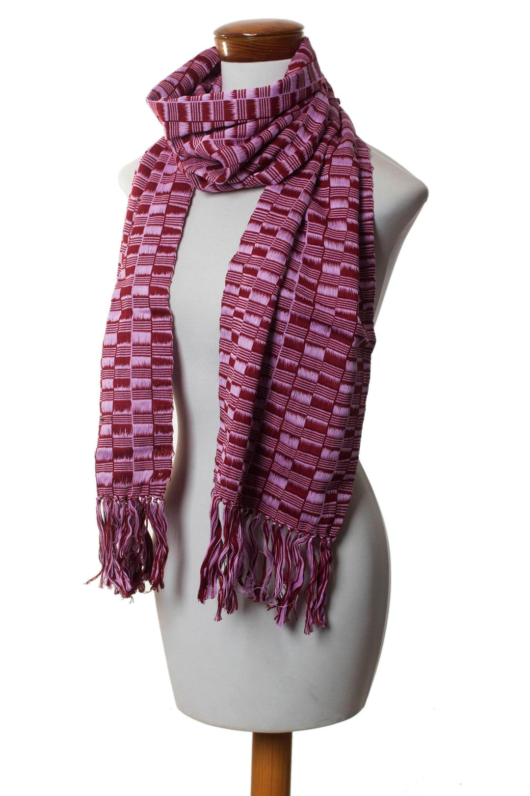 Cotton Scarf - Exotic in Purple Maroon