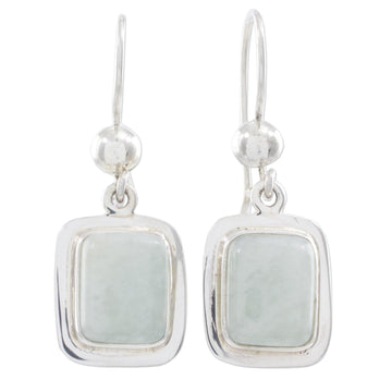 Fair Trade Mint Green Jade and Silver Earrings - Maya Mint