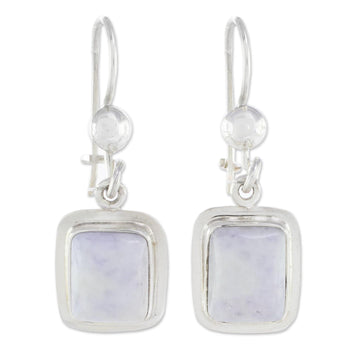 Fair Trade Lilac Jade and Silver Modern Earrings - Maya Lilac