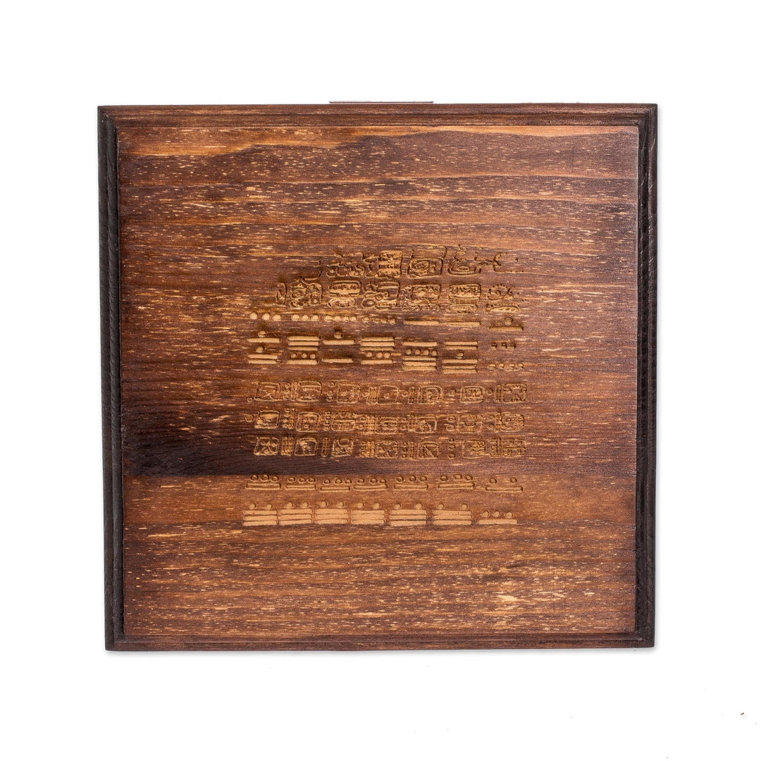 Collectible Wood 8-Inch Tea Box - Dresden Codex