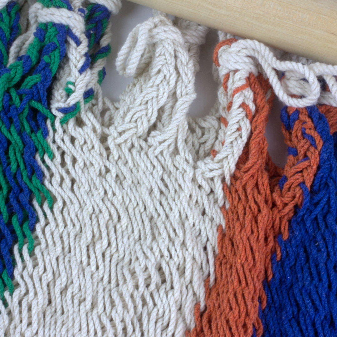 Handmade Multicolor Cotton Hammock from Nicaragua (Single) - Quiet Evening