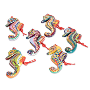 Ceramic Ornaments - Set of 6 - Seahorse Squadron