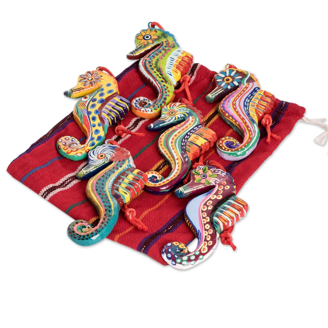 Ceramic Ornaments - Set of 6 - Seahorse Squadron