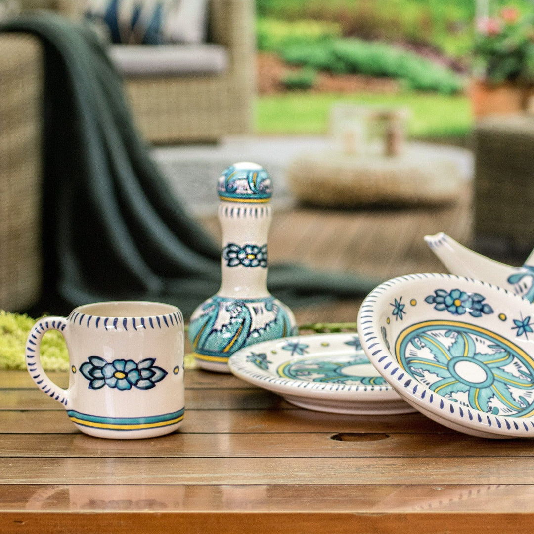 Ceramic Oil Dispenser with Floral Motif - Bermuda