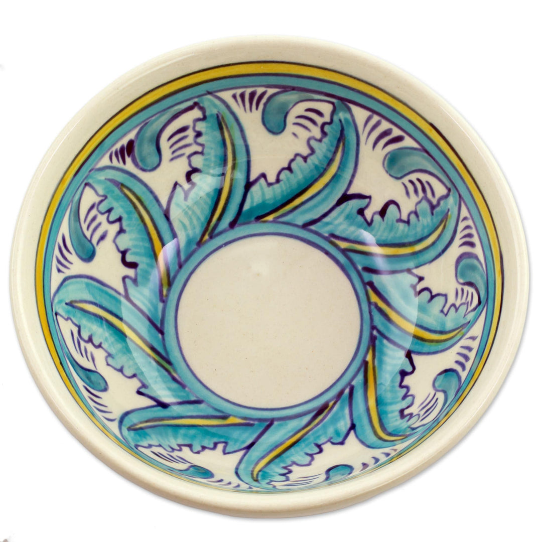 Floral Appetizer Platter with Wood Base - Bermuda