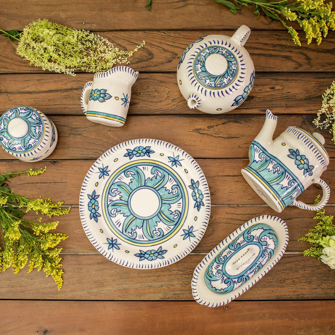 Covered Ceramic Butter Dish Crafted of Ceramic - Quehueche