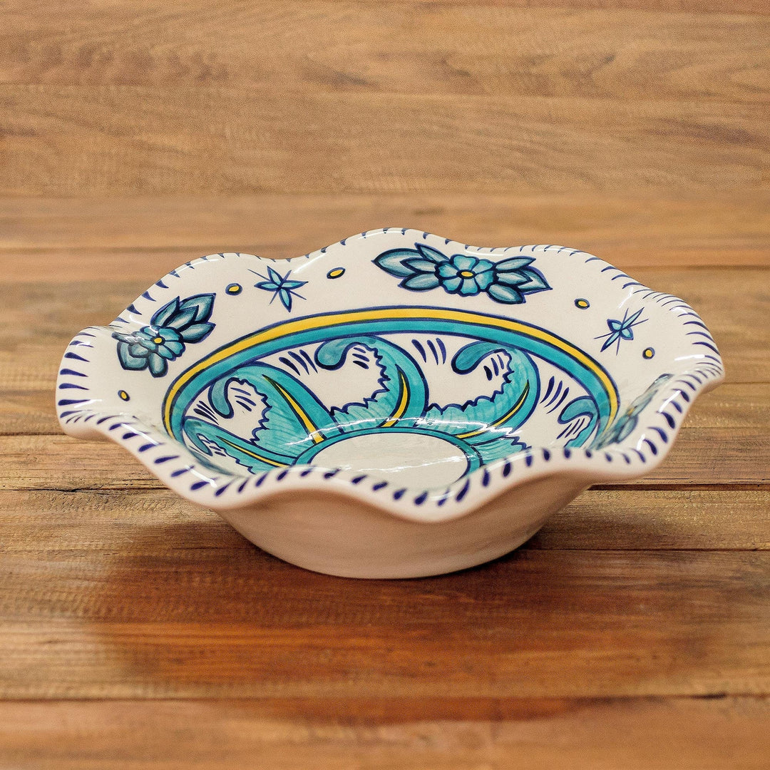 11-Inch Floral Ceramic Fruit Bowl - Quehueche