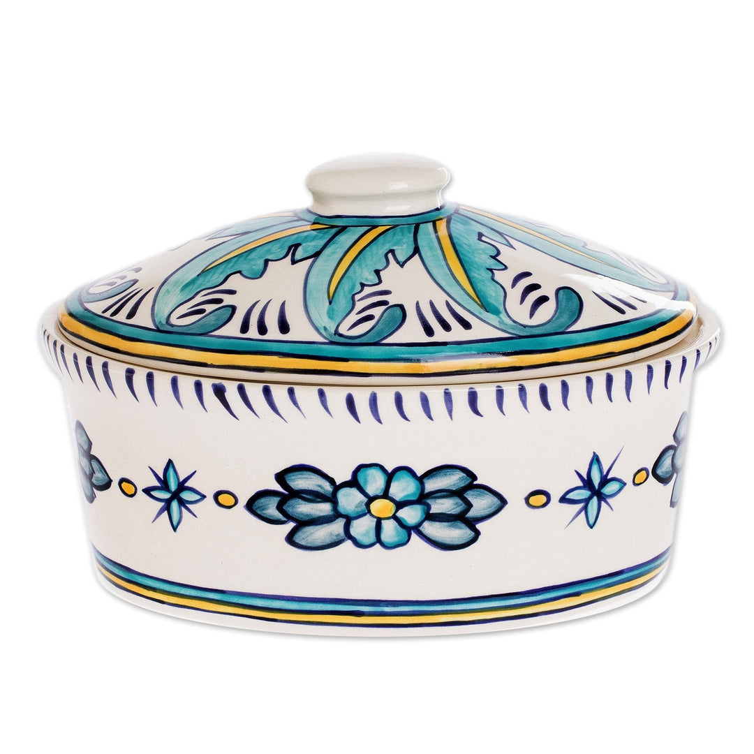 Ceramic Oven-Safe Oval Casserole Dish and Lid - Quehueche