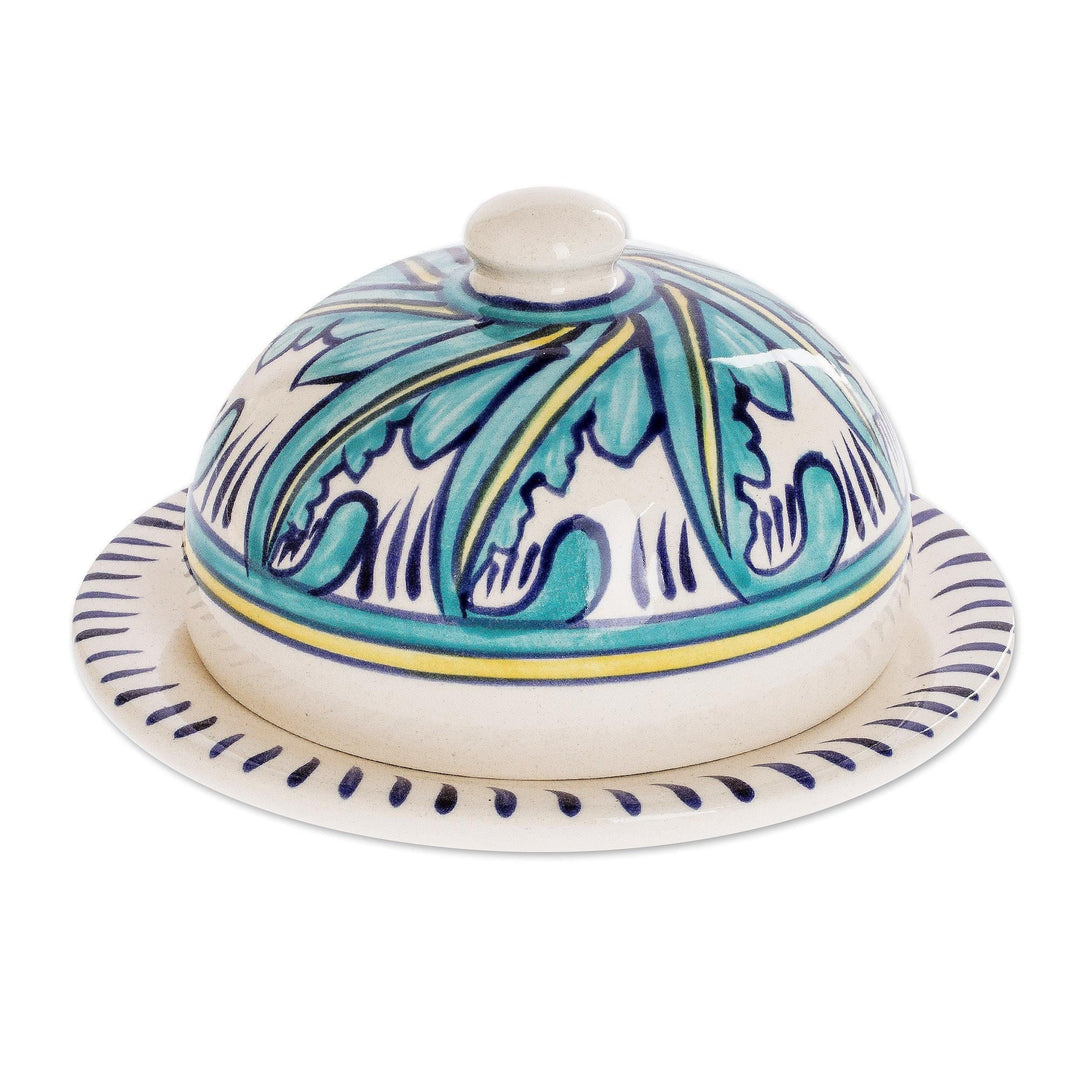 Covered Ceramic Cheese Plate Crafted of Ceramic - Quehueche