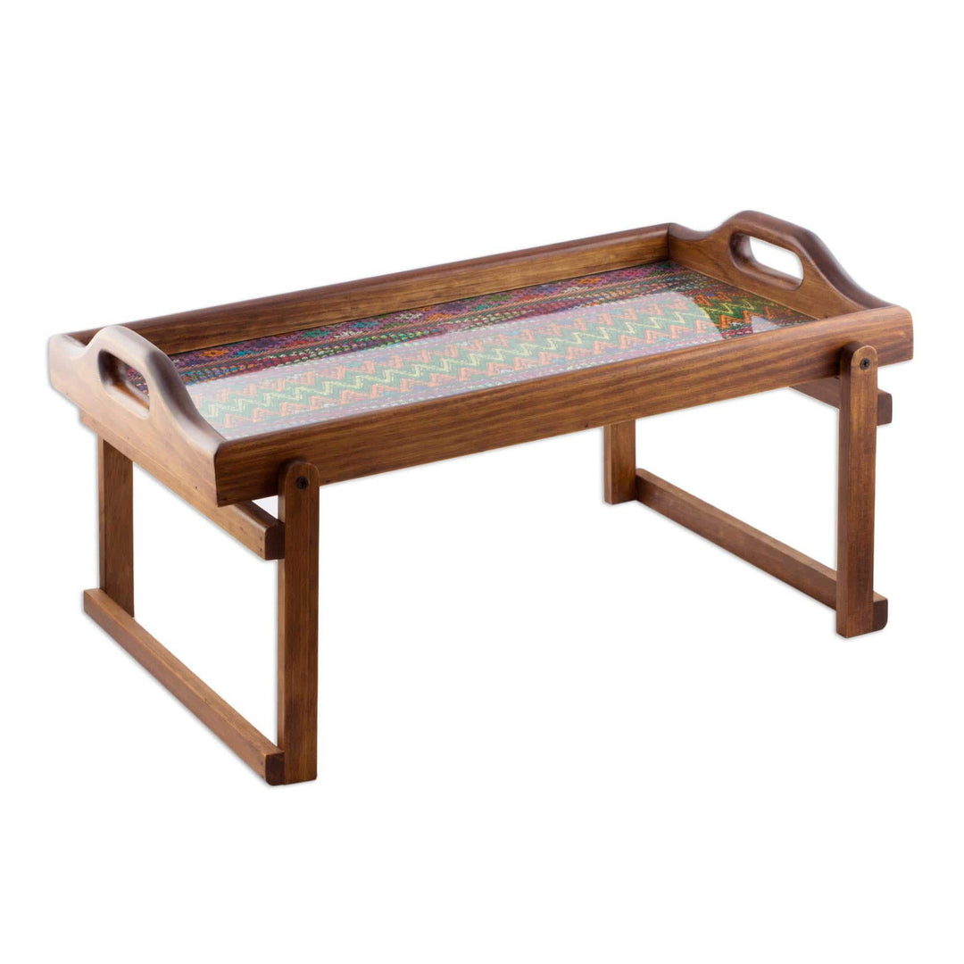 Wood Folding Bed Tray with Insert - Morning in Antigua