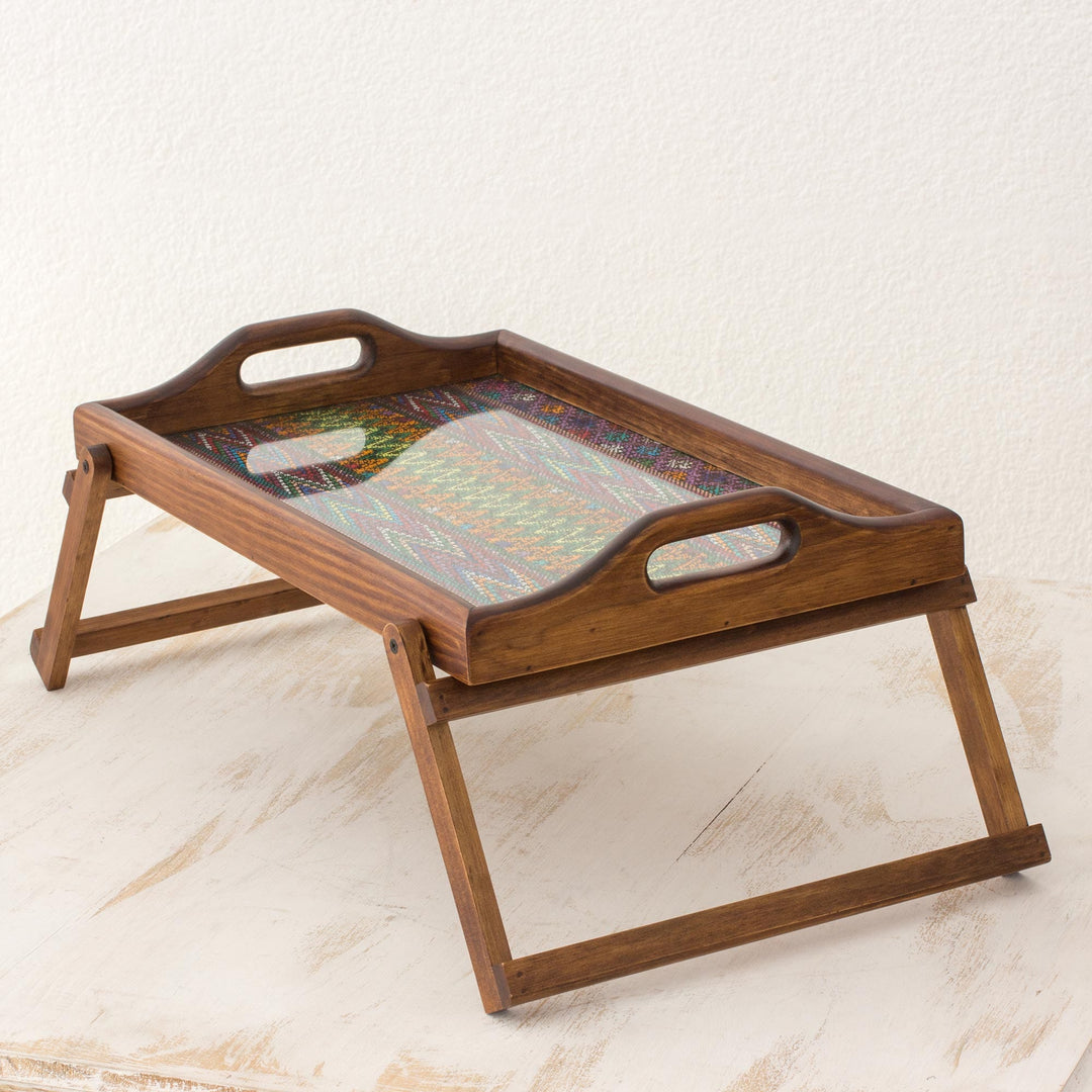 Wood Folding Bed Tray with Insert - Morning in Antigua