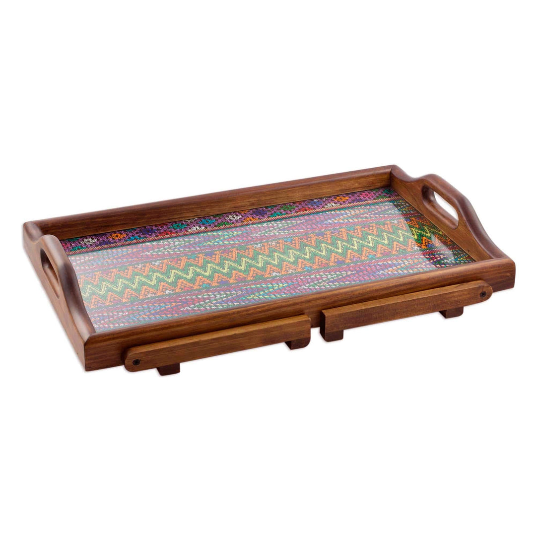 Wood Folding Bed Tray with Insert - Morning in Antigua