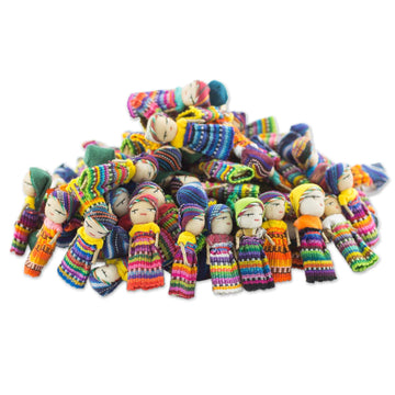 Set of 100 Worry Dolls with Pouch in 100% Cotton - The Worry Doll Clan