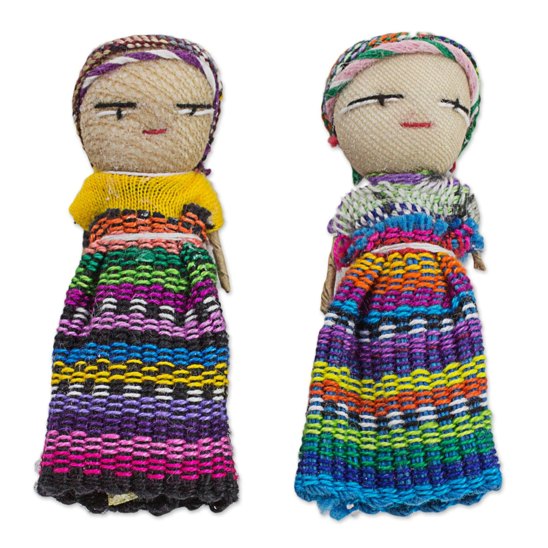 LOT - 10 Pouches, Each Contains 5 Worry Dolls, Each Doll About 2 Tall