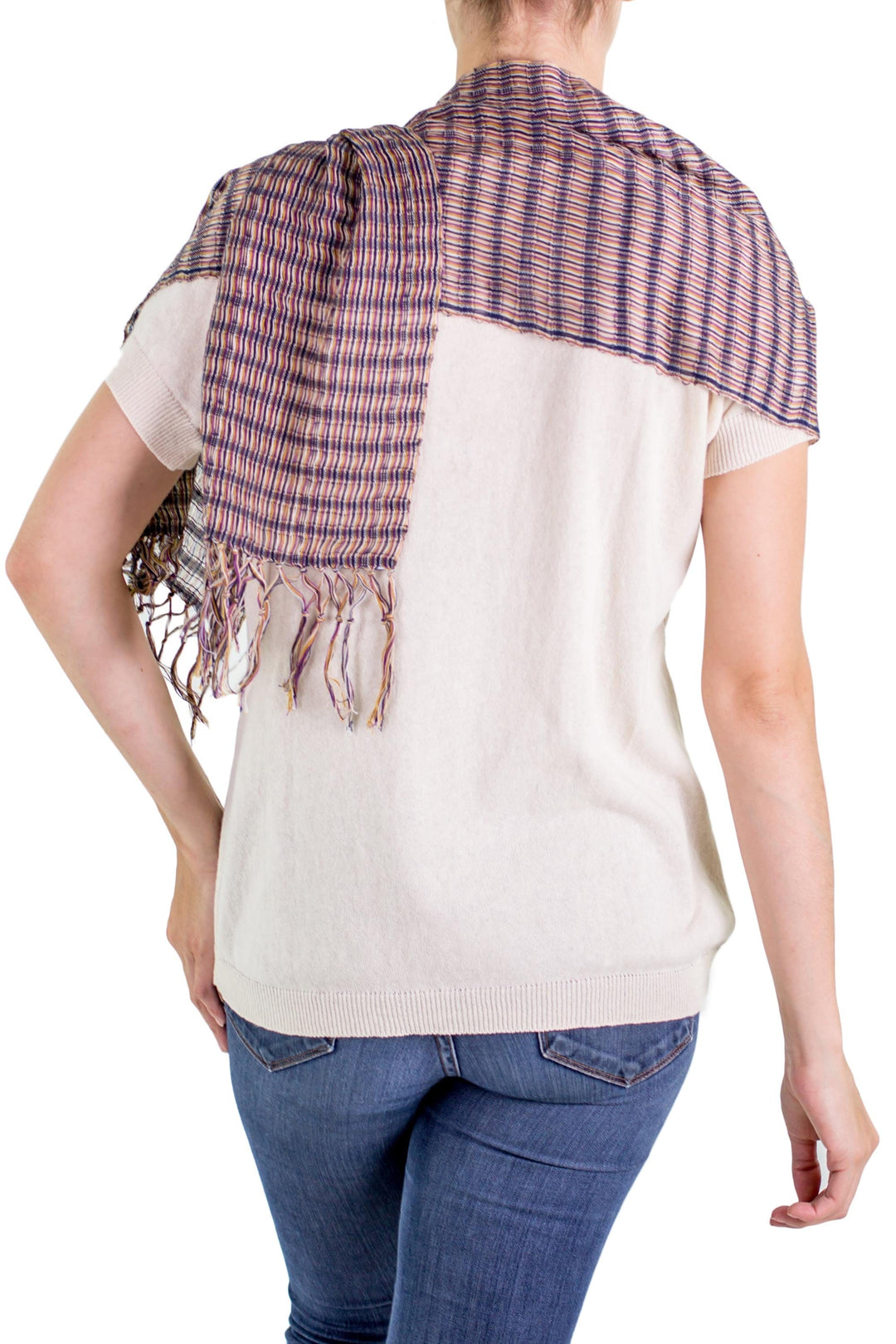 Light Cotton Scarf in Blue - Subtle Blue Textiles