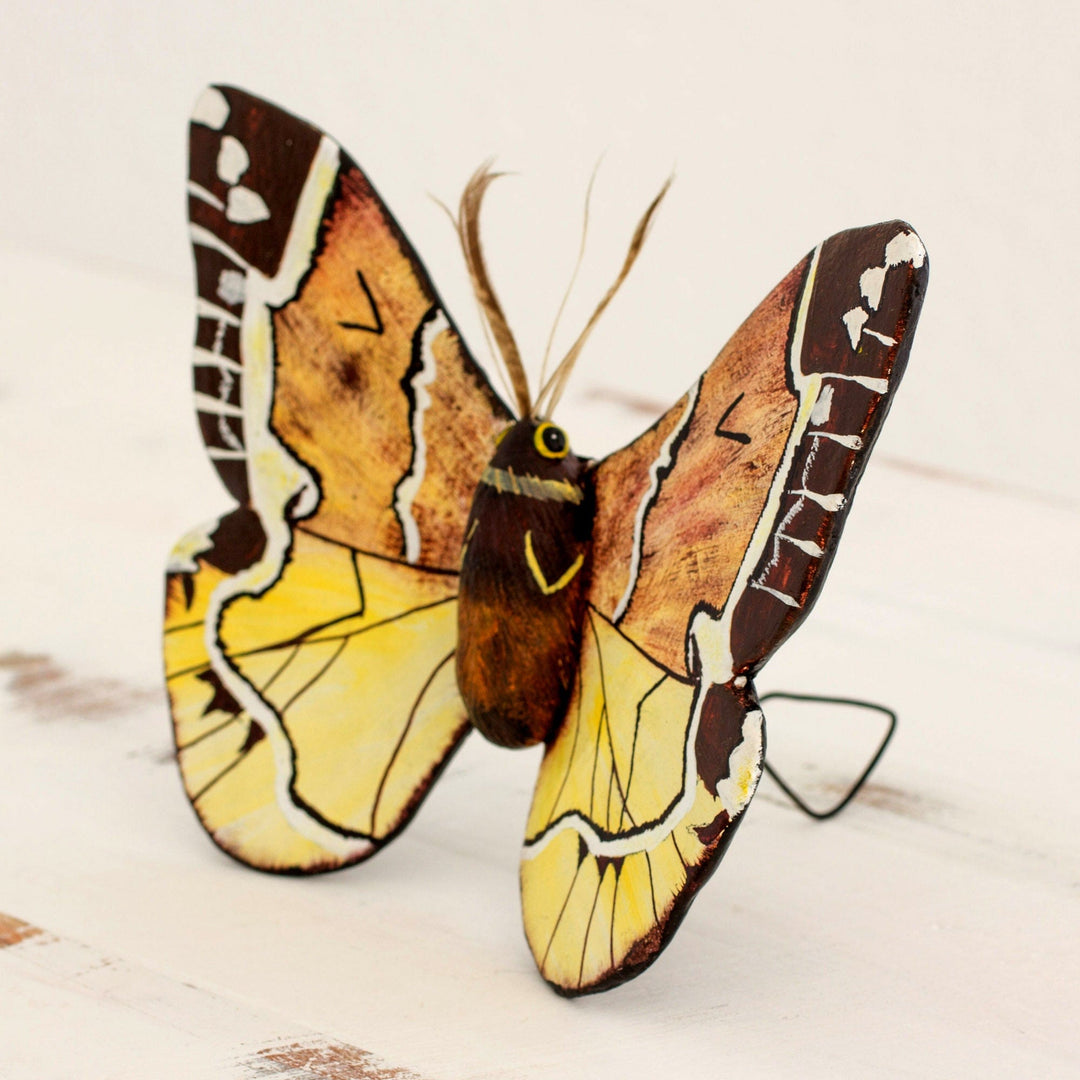 Hand Crafted Ceramic False Sphinx Moth Sculpture - False Sphinx Moth