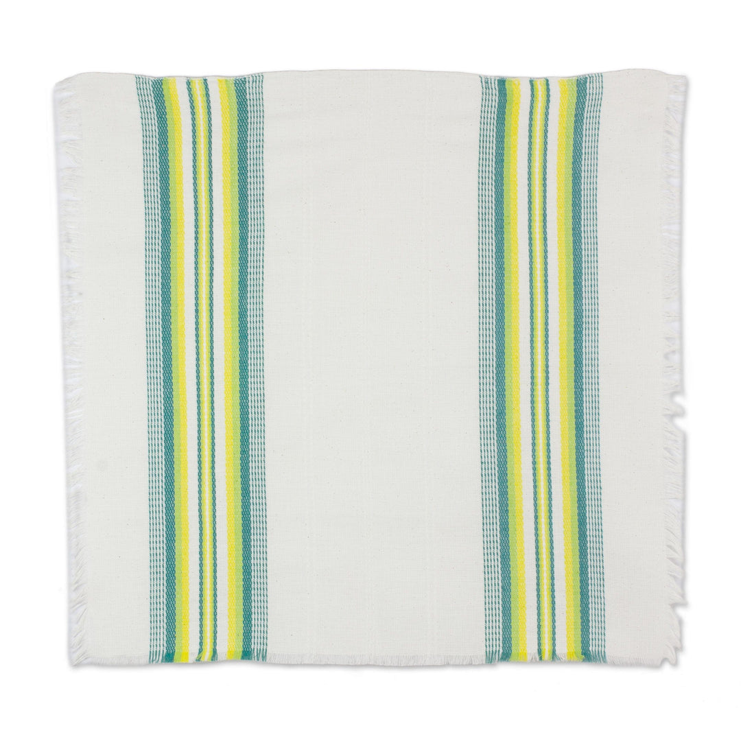 Multicolor 100% Cotton Napkins from Guatemala (Set of 6) - Culinary Inspiration in Green