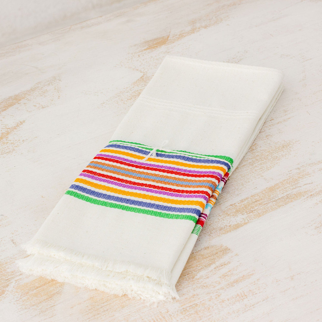 Striped Multicolor 100% Cotton Dishtowels (Set of 3) - Celebration