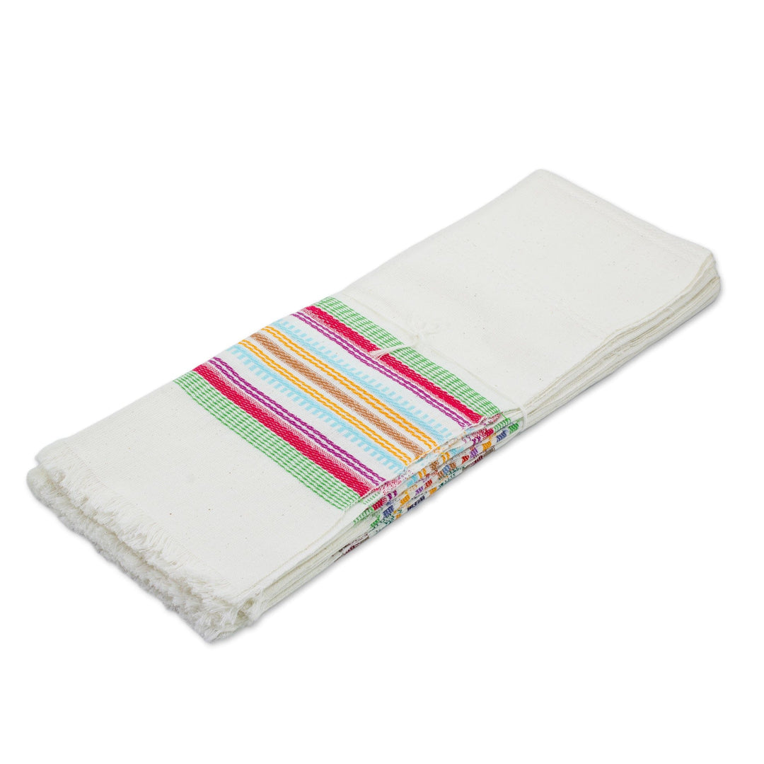 Striped Multicolor 100% Cotton Dishtowels (Set of 3) - Celebration