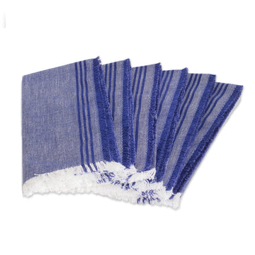 Blue 100% Cotton Napkins from Guatemala (Set of 6) - Delights of Home