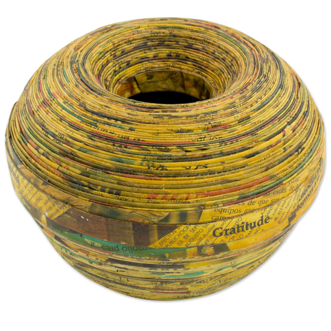 Handcrafted Recycled Paper Decorative Vase - Words of Passion