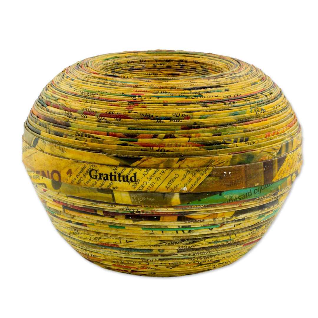 Handcrafted Recycled Paper Decorative Vase - Words of Passion