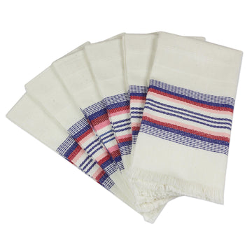 Striped 100% Cotton Napkins from Guatemala (Set of 6) - Dinner Guest