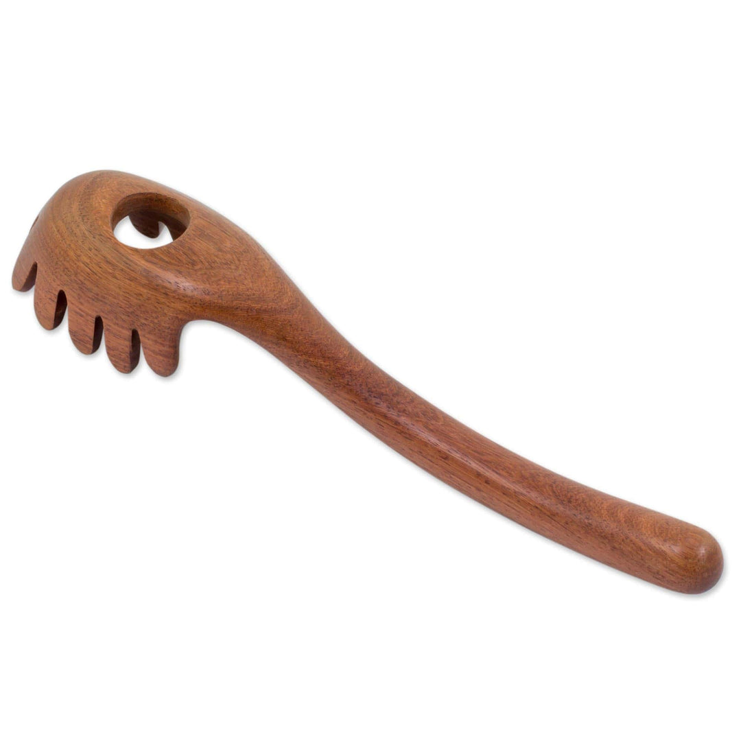 Hand Carved Manchiche Wood Spaghetti Spoon - Home Cooking