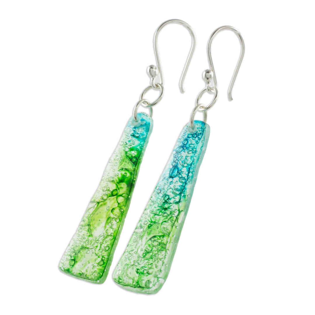 Recycled CD Earrings on 925 Silver Hooks Handcrafted Jewelry - Peaceful Life