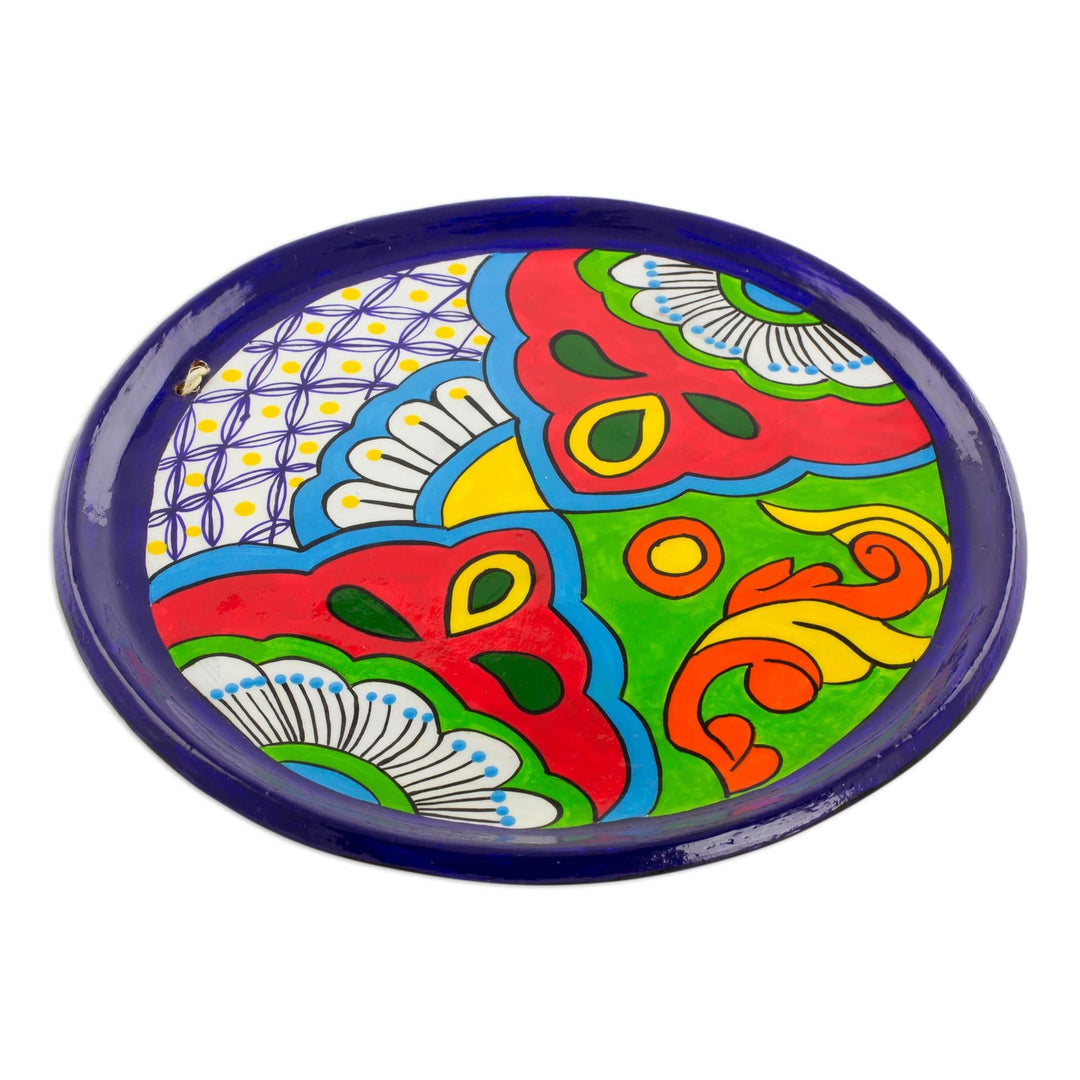 Floral Ceramic Decorative Plate - Flowers of Yore