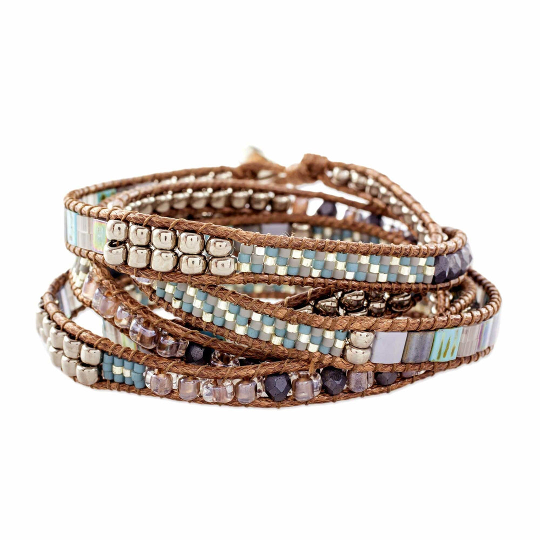 Glass Beaded Wrap Bracelet - Beachcomber