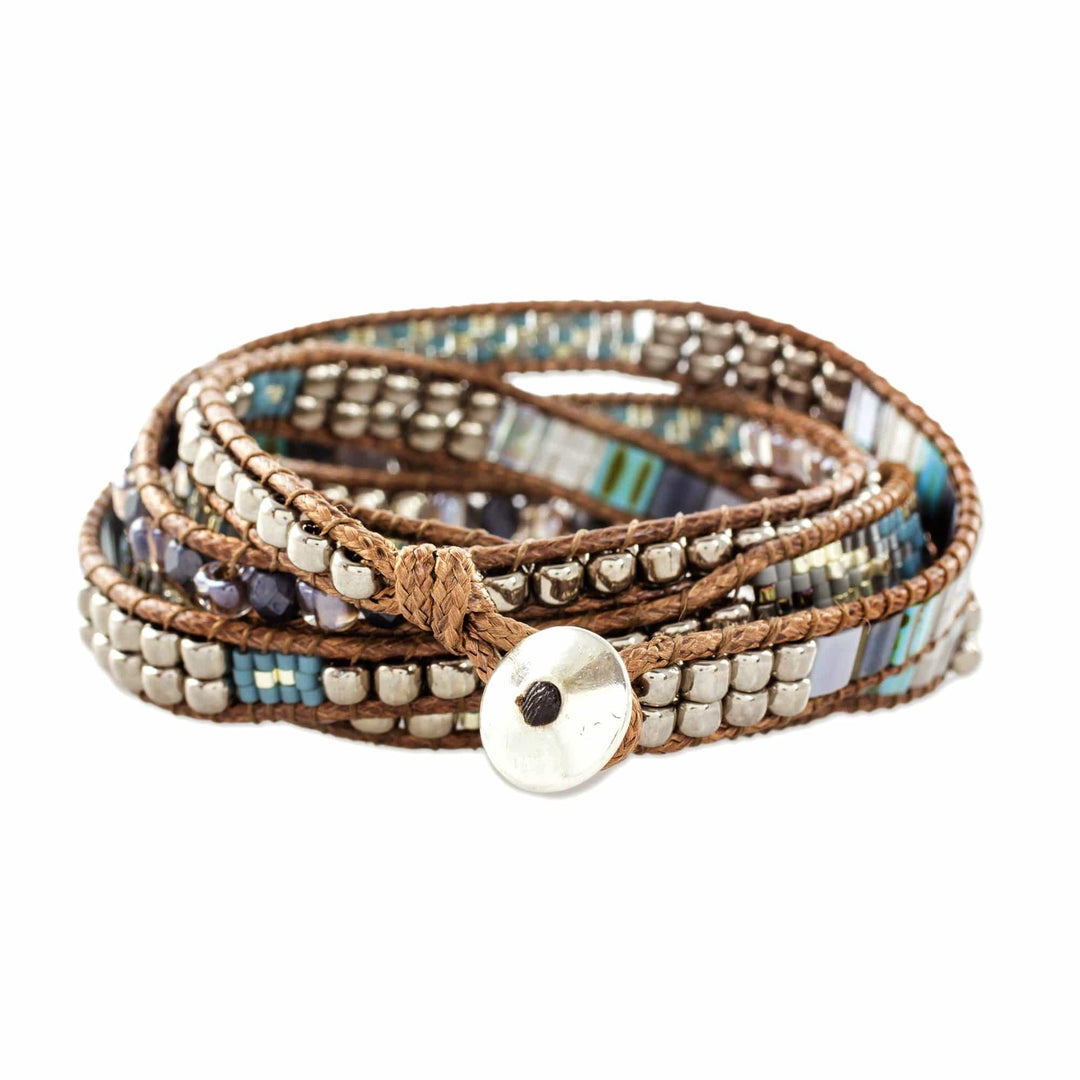 Glass Beaded Wrap Bracelet - Beachcomber