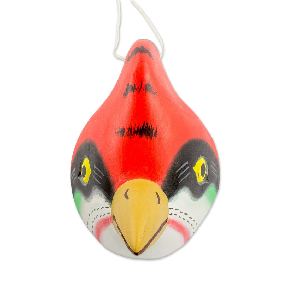 Handcrafted Pinewood Mask of a Woodpecker - Woodpecker
