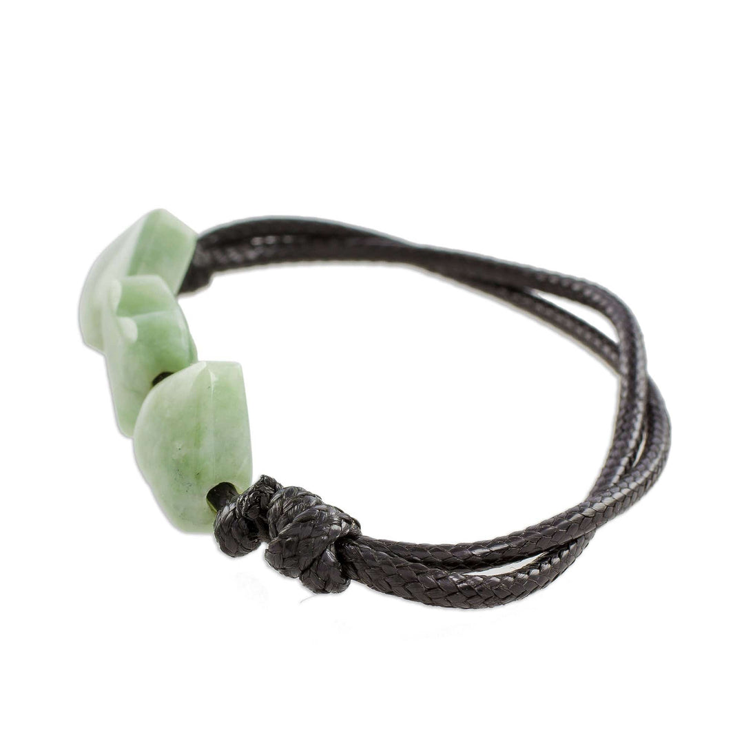 Jade Heart Pendant Bracelet in Light Green - Maya Love in Light Green