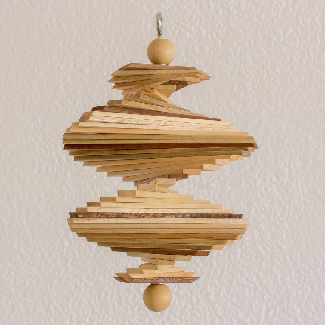 Handcrafted Wood Mobile with Adjustable Shapes - Tranquil Moments