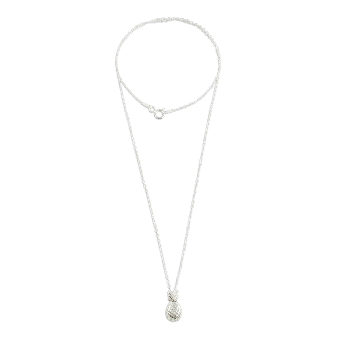 Handcrafted Sterling Silver Pineapple Pendant Necklace - Sweet Pineapple