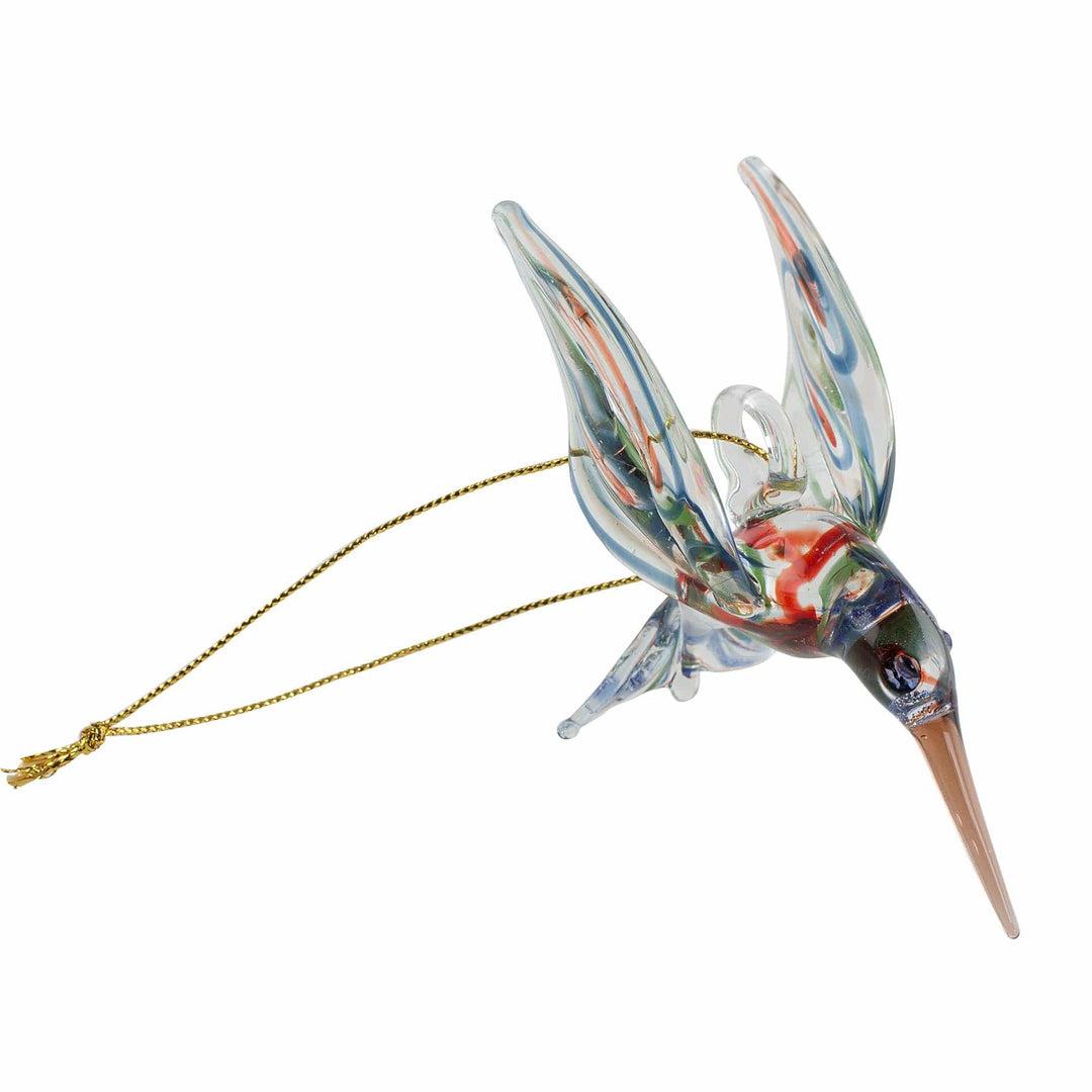 Handcrafted Colorful Hummingbird Blown Glass Figurine - Color in Motion