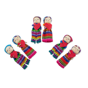 Worry Dolls with 100% Cotton Pouch from Guatemala (Set of 6) - Joined in Love