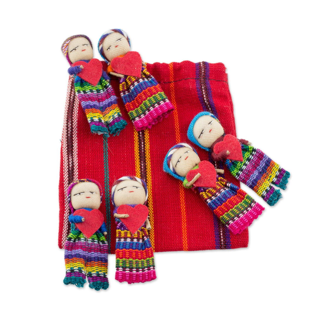 Worry Dolls with 100% Cotton Pouch from Guatemala (Set of 6) - Joined in Love
