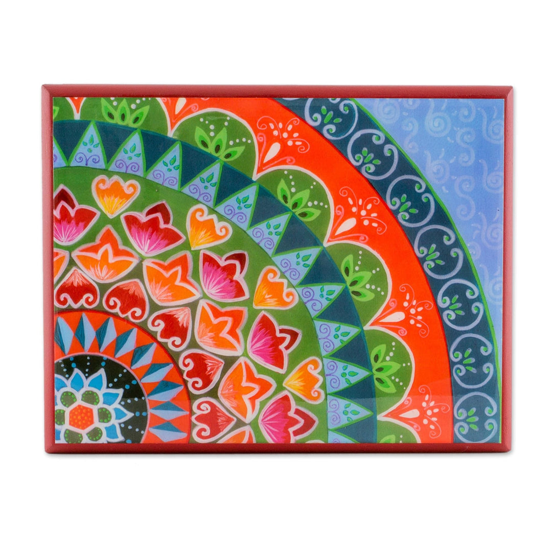 Wood Tea Box in Red from Costa Rica - Home Delicacies