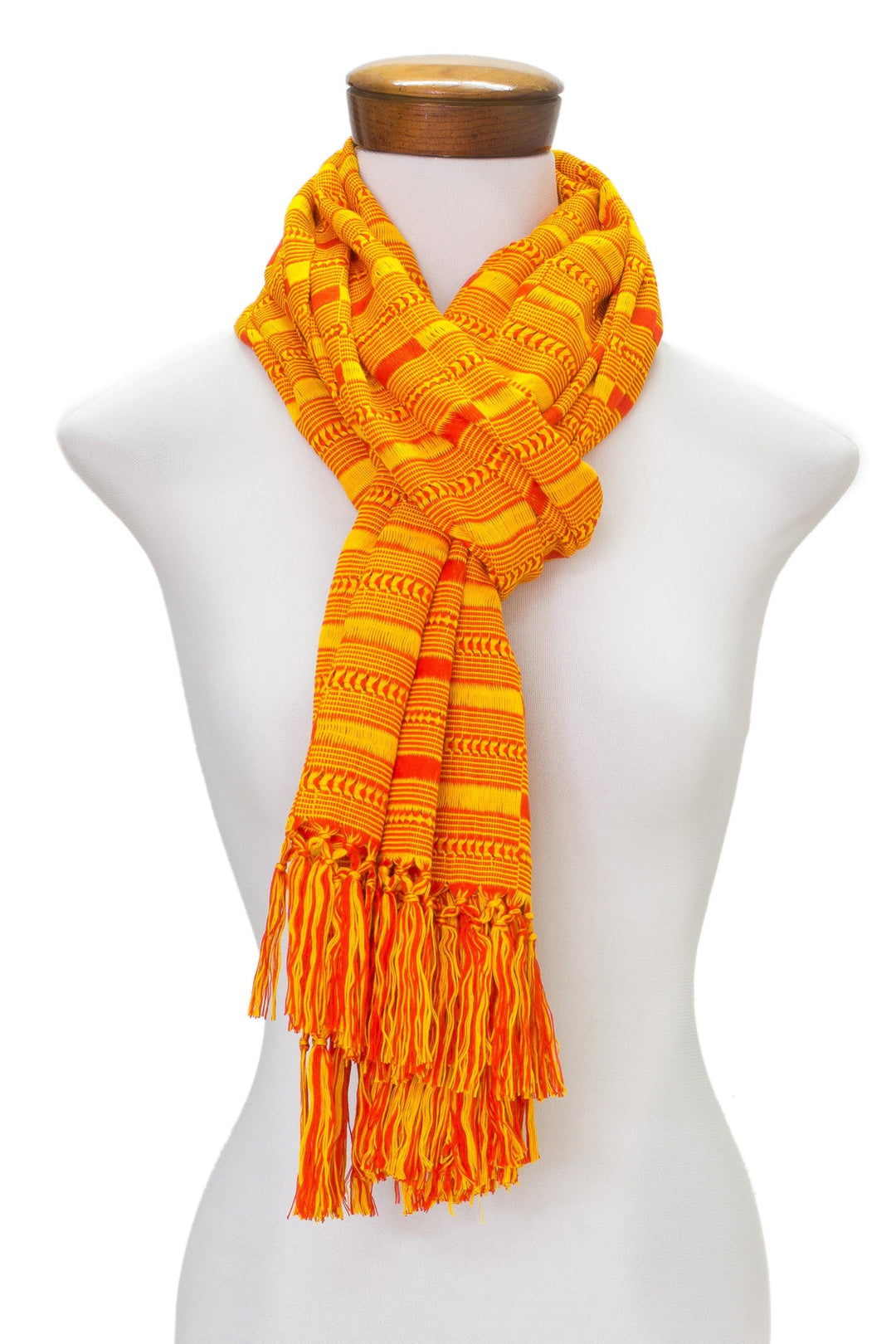 Hand Woven Striped Rayon Wrap Scarf - Sweet Vibrance