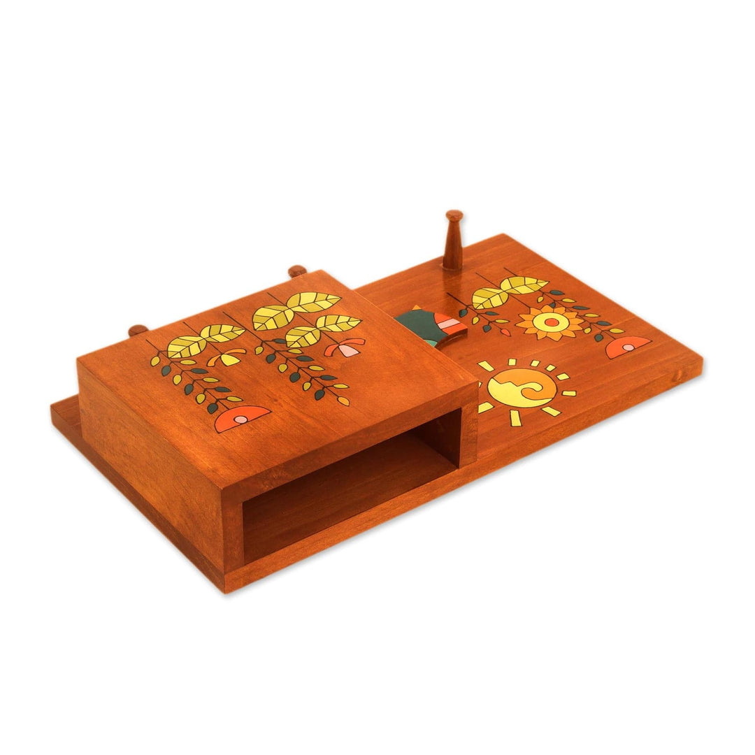 Blue Bird Yellow Flowers Pinewood Letter and Key Holder - Day of Sunshine