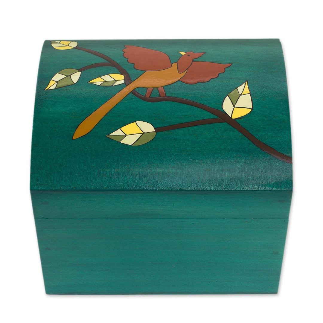 Bird Motifs Pinewood Decorative Boxes in Green (4) - Between Branches