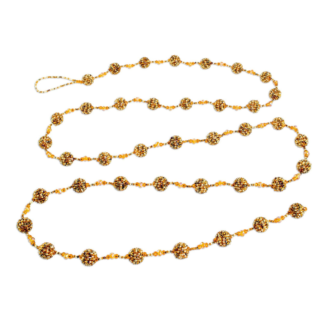 Glass Beaded Garland in Orange - Golden Silhouettes